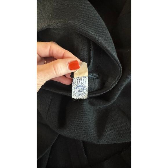 Vintage Act III Mod Black Wool Dress w/ Rhinestone Buttons - Picture 10 of 14